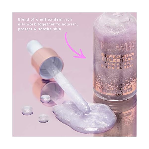 Flower-Beauty-Supernova-Celestial-Skin-Elixir-Vegan-Makeup-Face-Primer-with-Ultra-light-Texture-Fast-Absorbing-Formula-Contains-6-Antioxidant-Rich-Oils-with-Smoothing-Brightening-Effect Flower Beauty Supernova Celestial Skin Elixir Primer 27ml