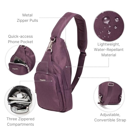 Image of Baggallini Women's Central Park Sling 12 inchx7 inch Crossbody Bag W /Convertible Adjustable Shoulder Strap