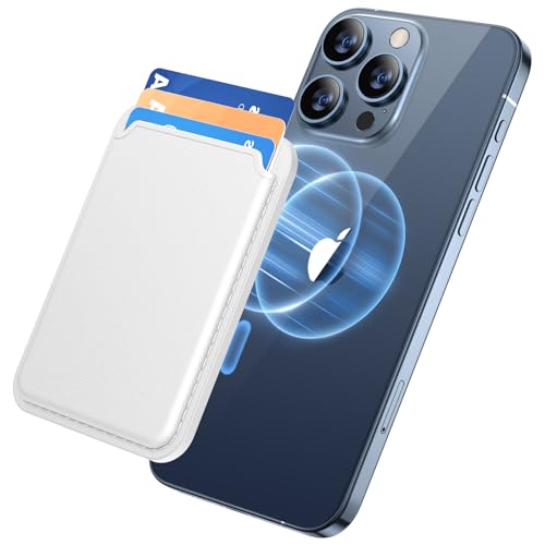 Miracase for MagSafe Wallet Magnetic Card Wallet Holder Compatible with MagSafe Wallet 3-Card Holder for iPhone 15/14/13/12 Series White