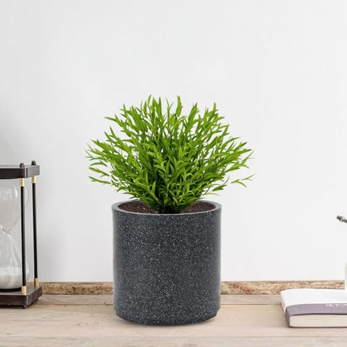 Image of GTB Cylinder German Polymer Pots for Plants Highly Durable Polymers Lightweight Indoor Outdoor Plant Pots, Flower Pot Gamla Tree Planter Container Planters(plant not included) (grey marble, 12 inch)