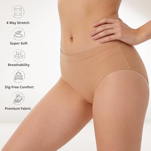 Image of Seamless Panties Combo for Women | Soft Fabric with 100% Cotton Gusset | No Visible Panty Line | Comfortable Underwear | Seamless Panties for Women| Innerwear Combo (Colors May Vary)
