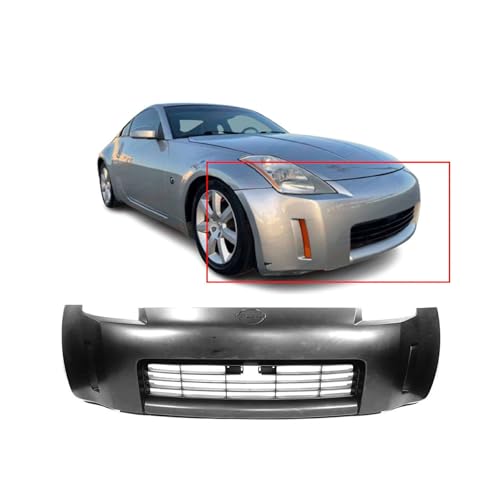 Image of Compatible with Nissan 350Z 2003-2005 Front Bumper Cover | Primed, Without Parking Sensor Holes, Coupe, Ready to Paint, OEM 62022CD040, NI1000201