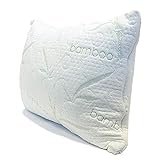 Memory Foam Travel Pillow - Camping Pillow - Cooling Rayon Made from Bamboo and Polyester Cover - Machine Washable - Great for Airplanes and Cars