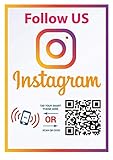 Follow Us on Instagram Sticker - Touchless QR Code and NFC Tag - Two-Sided Social Media Storefront W