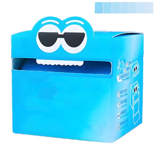 かわいいモンスターパターンスティッキーノート、105シート/ロールパステルプルアウトメモパッド、パールセントクリエイティブな多目的自己接着 blue