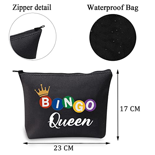 Mbmso Bingo Queen Makeup Bag Bingo Lover Gifts Funny Bingo Gifts Bingo Travel Bag Bingo Game Gifts (Bingo Queen Black) #TOP4