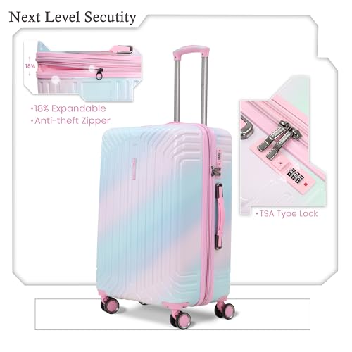 Image of The Wonder Luggage Trolley Bags Set of 3 | 360 Disc Spinner Wheels | Polycarbonate Expandable Suitcase, Lightweight Durable Hard Shell, TSA Type Lock, 360 Disc Spinner Wheels