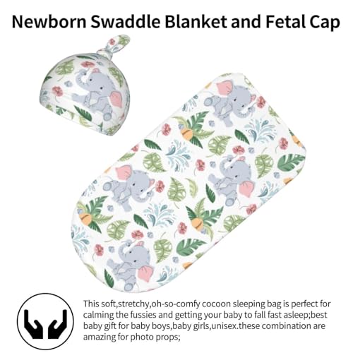 Image of Elephant Swaddle Blanket, Soft Swaddling Blanket Baby Clothes, Elephant Baby Stuff