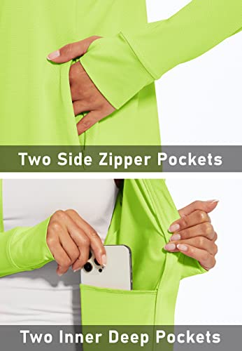 Magcomsen MCS-C22W658-430-FLUORESCENT GREEN-M Women'S Lightweight Workout Jackets Uv Protection Jacket Long Sleeve Shirts Running Fishing Hiking Shirts Fluorescent Yellow S thumb #3