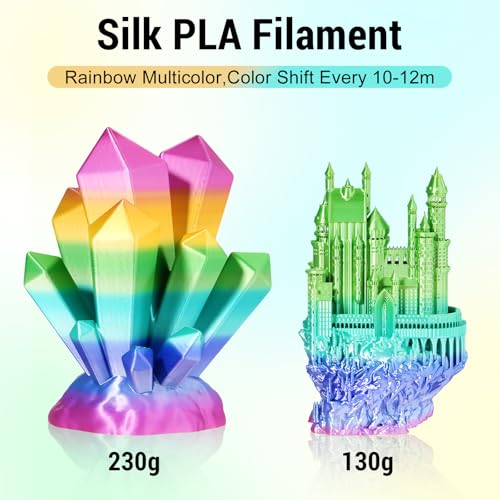 Image of Dynta Silk Rainbow PLA 3D Printer Filament for Beginners, 1.75mm /±0.02mm