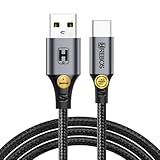 Cabo USB para Tipo-C (USB-C) 60W 3.1A Carregamento Rápido Reforçado 2 Metros Nylon Trançado – Compatível com Celulares Android, Galaxy e iPhone a partir do 15, além de Tablets com Entrada Tipo-C