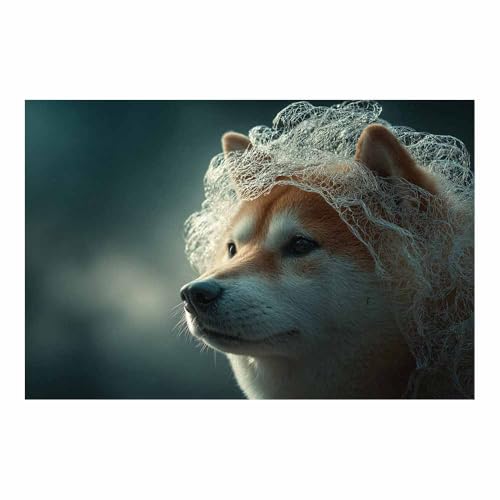 CUDAOO Divertente Poster stampe d'arte murale di cani vintage Rete sopra la testa per Cucina Camera da letto Sala yoga(marrone)-40x60cm Non incorniciato