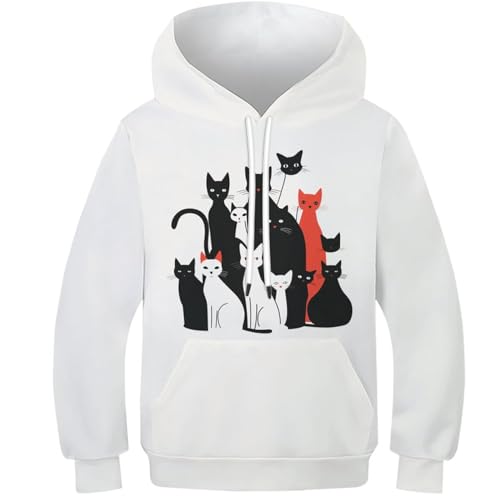 Sweat chat mignon 3D vêtement confortable et chaud pour ado frileux de 10-12Y