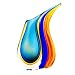 Luxury Lane Hand Blown Multicolor Sommerso Teardrop Art Glass Vase with Angled Lip 11" tall