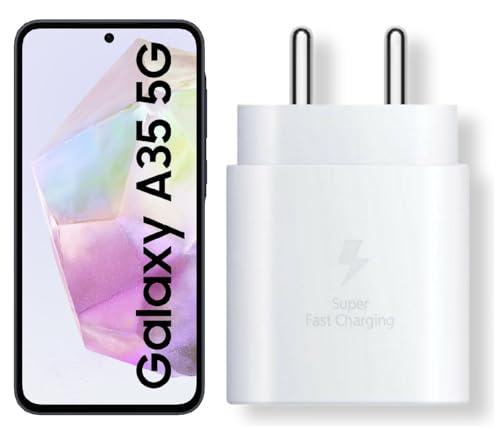 Image of 25W C-Type Super Fast Adapter Compatible with Samsung Galaxy A35 5g Super Fast Charger Adapter for S24 /S23 /S23 fe /S22 /S21 /21 fe /S20 /M14 /M33 /M13 /M35 /M05 /A14, A15 /S24 fe /A16 5g, White