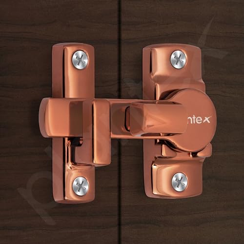 Image of Plantex Door Latch /Flip Latch Lock for Door /Latch for Bathroom /Balcony /Wardobe /Bedroom /Door Stopper for Home /Door Chitkani /Latch Lock for Door /Baby Latch - Pack of 4 (Rose Gold)