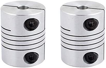 Sydien 2Pcs 8mm to 8mm Motor Shaft Coupling Aluminum Alloy Flexible Stepper Motor Coupler Motor Connector Joint for 3D Printer, CNC Machine