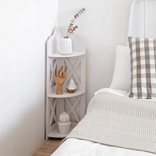 Tuoxinem Corner Shelf,Corner Shelves For Living Room,Small Shelf Storage,Corner Stand Great Decor Storgage,Small Table Perfect Small Spaces,White #TOP4