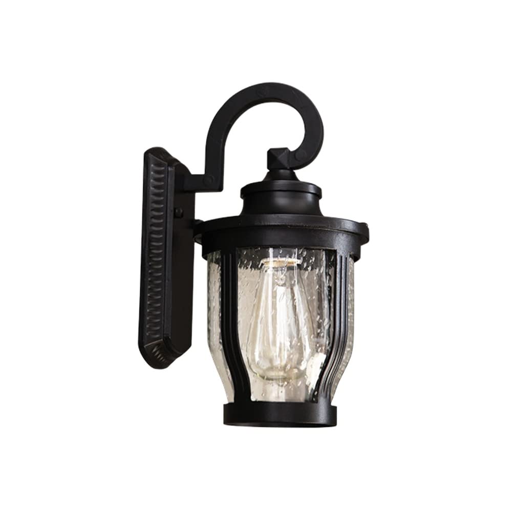 QUSYZD Lamp Post Lights Outdoor, Led Solar Wall Light Metal Outdoor Wall Lamp Corridor Aisle Exterior Wall Ip65 Waterproof Wall Sconce Villa Exterior Wall Garden Outdoor Patio,Black