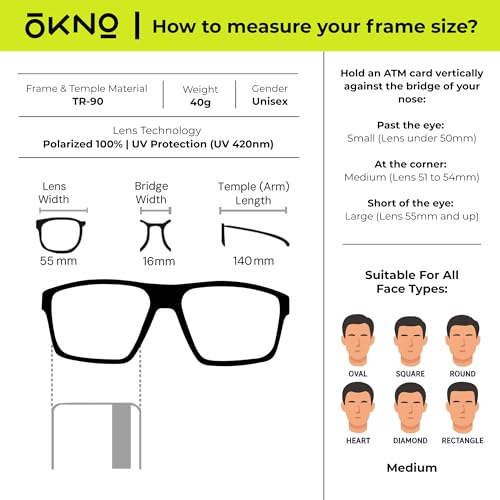 Image of Eyewearlabs OKNO Polarized Sports Sunglasses For Men & Women | Rectangular Wrap-Around Branded Stylish Shades| 100% UV Protection | Cricket Sports Cycling Driving Trekking & More | Norg