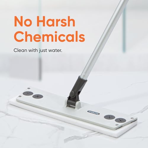 Image of Superio Miracle Mop with 3 Magic Eraser Refils - Melamine Sponge Replacements- Telescopic Handle, Velcro Mop Head, Chemical-Free Cleaning for Tile, Vinyl, Marble, Stone