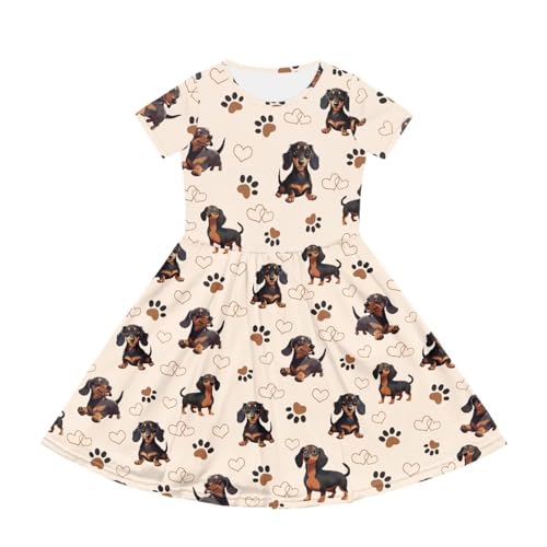 Dresses for Girls 2-14 Years Old Kids Summer Dress Casual Short Sleeve A Line Skater Dresses