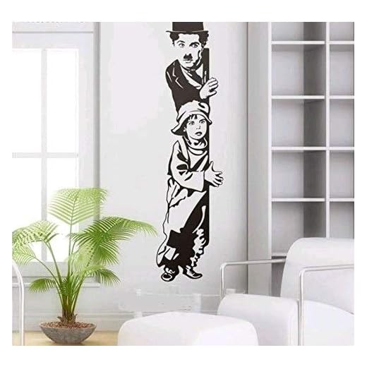 Charlie Chaplin barn ser dekorativ vinyl väggklistermärke heminredning gör-det-själv tapet kreativt vardagsrum sovrum bar dekor present 35 x 140 cm