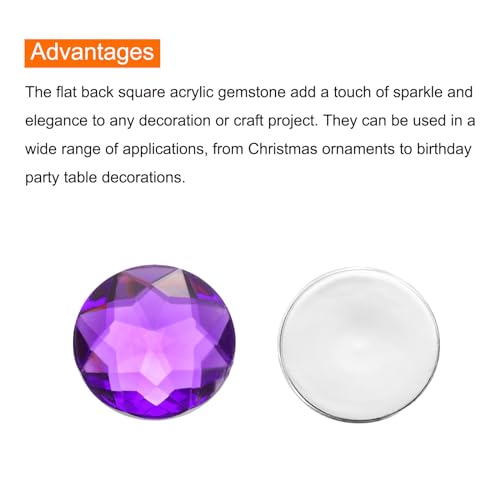 Image of MECCANIXITY Flat Back Round Acrylic Rhinestones,16mm Purple Flatback Crystal Rhinestones for Crafts Clothes Shoes DIY Decoration Gifts 50Pcs