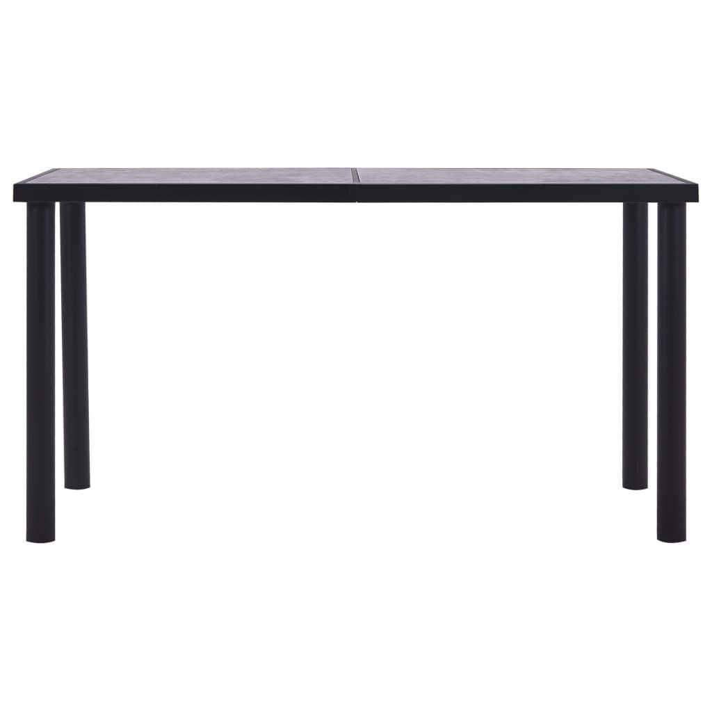 Table à manger moderne en MDF effet béton et piétement métallique