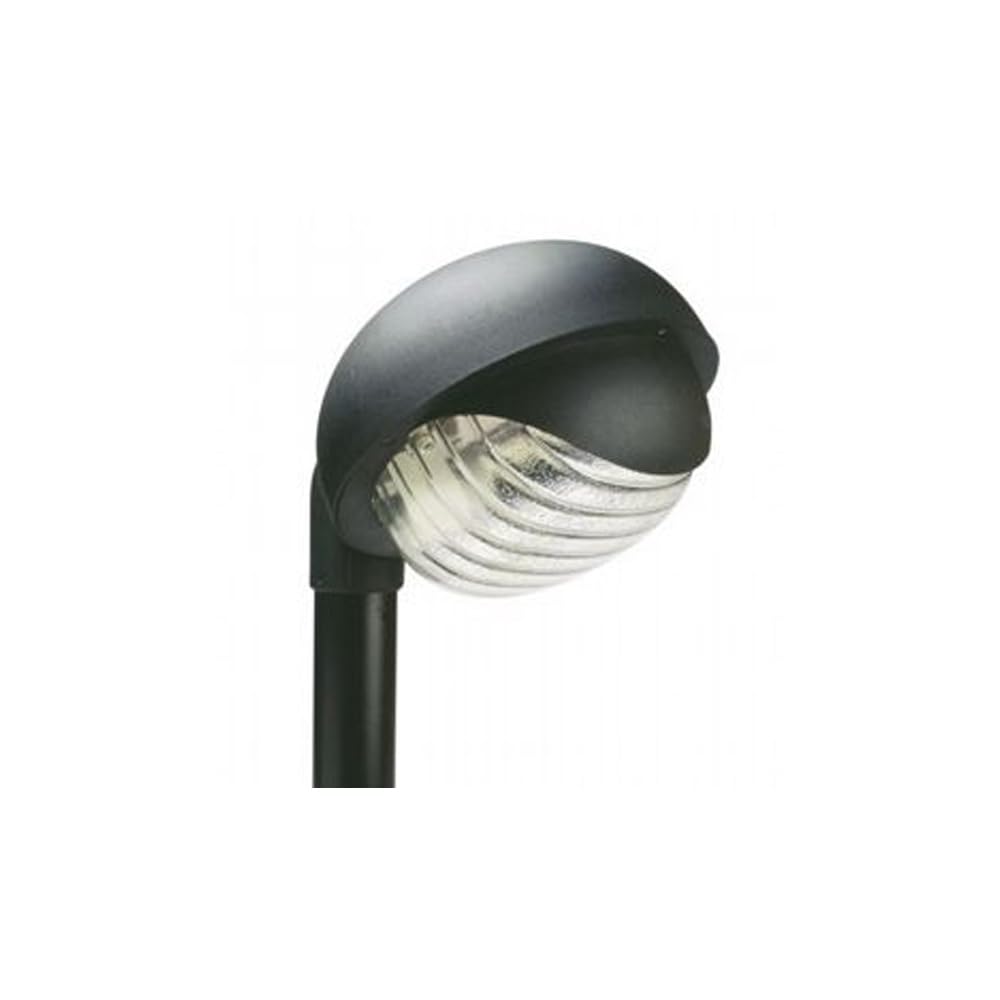 Lampada tonda esterno testa palo in termoplastico manicotto 60mm nero