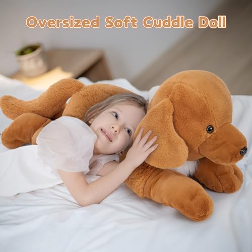 MorisMos riesen Golden Retriever Hund Kuscheltier XXL, 80cm lang groß Hund stofftier plüschtier,Geschenk Kinder Baby