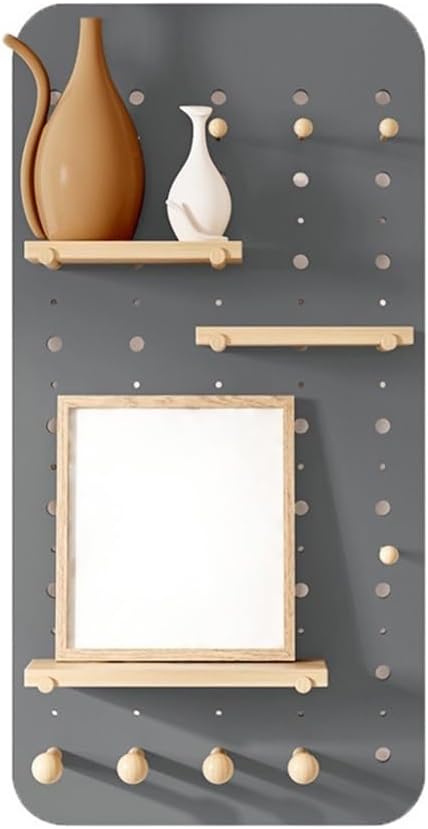 Wall Mounted Wooden Storage Organizer - 40x80cm Orange Wall Display Panel Kit for Home, Office, Garage - Versatile Wall Storage Solution