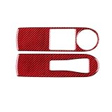 Front Window Button Sticker Compatible for Renault Clio 3 2013 2014 2015 2016 2017 2018 LHD RHD Car Inner Accessories(Inner Red Carbon)