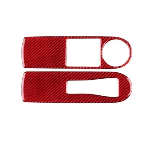 Front Window Button Sticker Compatible for Renault Clio 3 2013 2014 2015 2016 2017 2018 LHD RHD Car Inner Accessories(Inner Red Carbon)