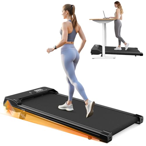 bigzzia Walking Pad Treadmill with Incline, 2.5HP Under Desk Treadmills for Home Office, 1-8KM/H, Compact Mini for Small Spaces, 130KG Capacity, LCD Display & Remote Control, No Assembly
