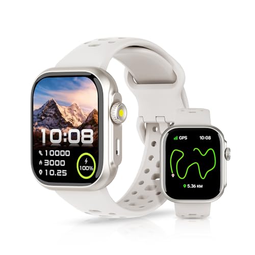 Bettdow Smartwatch GPS FB041, Relogio Smartwatch Feminino e Masculino,Tela HD de 1,85', Alexa, 100 Esportes,3ATM à rova d'água, Chamada Bluetooth, Compatível com Android iOS(Prata)