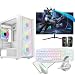 EZZTECH Gaming PC Desktop Computer Bundle, Core i5, 16GB RAM, GT 730 4GB, 128GB SSD + 1TB HDD, 500W 80+ PSU, RGB Case, WiFi, Windows 11, 22" Monitor (White Bundle)
