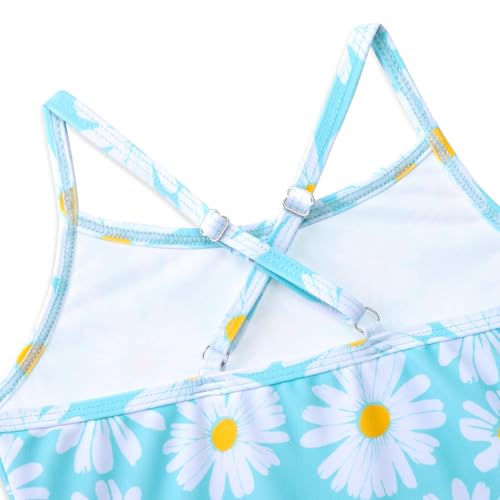 Image of Girls Swimsuit One Piece Bathing Suit with Adjustable Straps Cute Little Kids Swimming Suits Beach Swimwear 4T-12