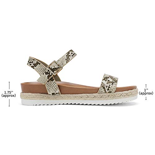 Image of DREAM PAIRS Espadrille Casual Platform Sandals | 1.75 inch espadrille flatform wedge sandals with adjustable ankle strap contoured PU footbed non-slip PVC outsole for summer