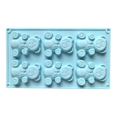 Moldes para fondant - Molde de chocolate de silicona con 6 rejillas | Molde para ositos de goma | Moldes de chocolate para tartas Baby Shower | Moldes de fondant para tartas, chocolates, casa, coser