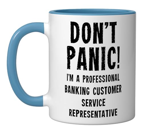 Banking Customer Service Representative Ceramic Mug, Blue/White