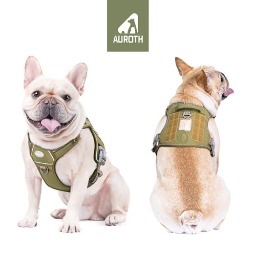 Image of AUROTH Tactical Dog Harness for Large Dogs No Pull Adjustable Pet Harness Reflective K9 Working Training Easy Control Pet Vest Military Service Dog Harnesses