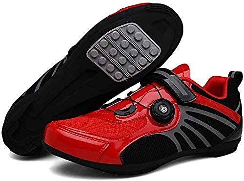 KUXUAN Zapatillas de Ciclismo,Calzado Profesional Ligero para Bicicleta de Carretera con Rayas Reflectantes,Bicicleta de Montaña Antideslizante Transpirable para Adultos,B-44EU Cover