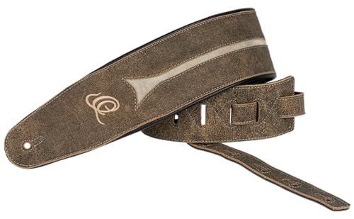 Sangle pour basse Ortega Guitars en cuir véritable Desert Stone de haute qualité