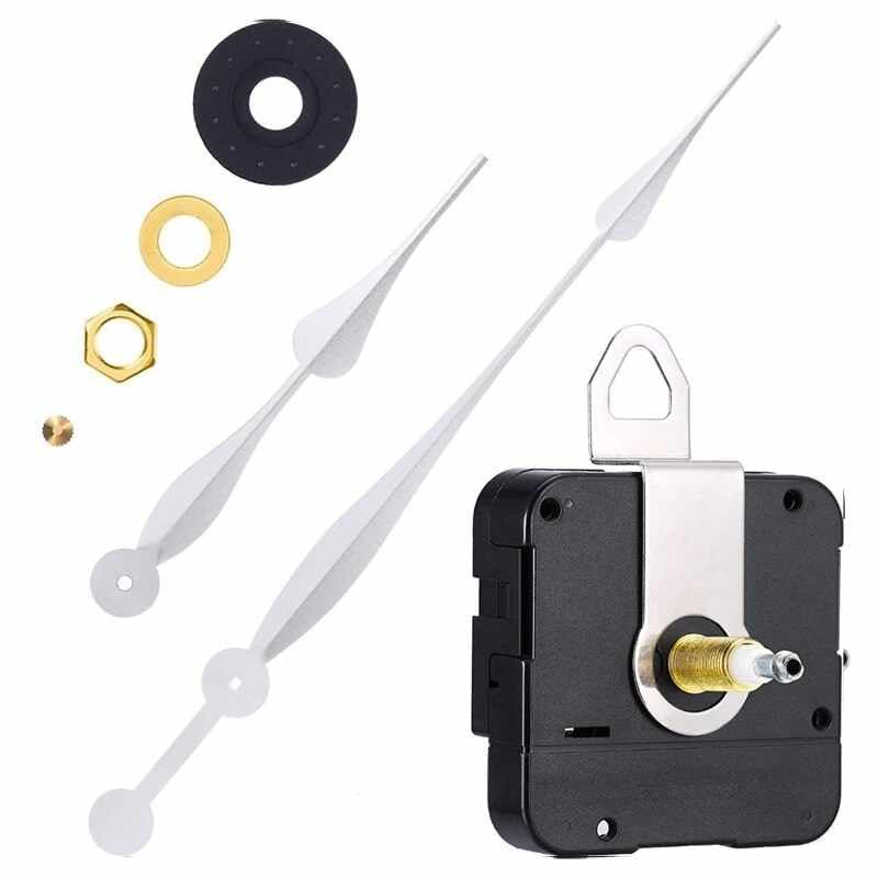 Mecanismo Movimiento Reloj Cuarzo silencioso, Kit de reparación de Reloj, Reloj creación 3D, manijas Reloj, Movimiento del Reloj, Aguja Minutos 203 mm, Aguja Horas 305 mm, Plateado