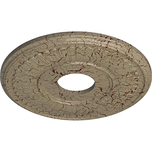 Image of Ekena Millwork Berkshire Ceiling Medallion, Athenian Green Crackle