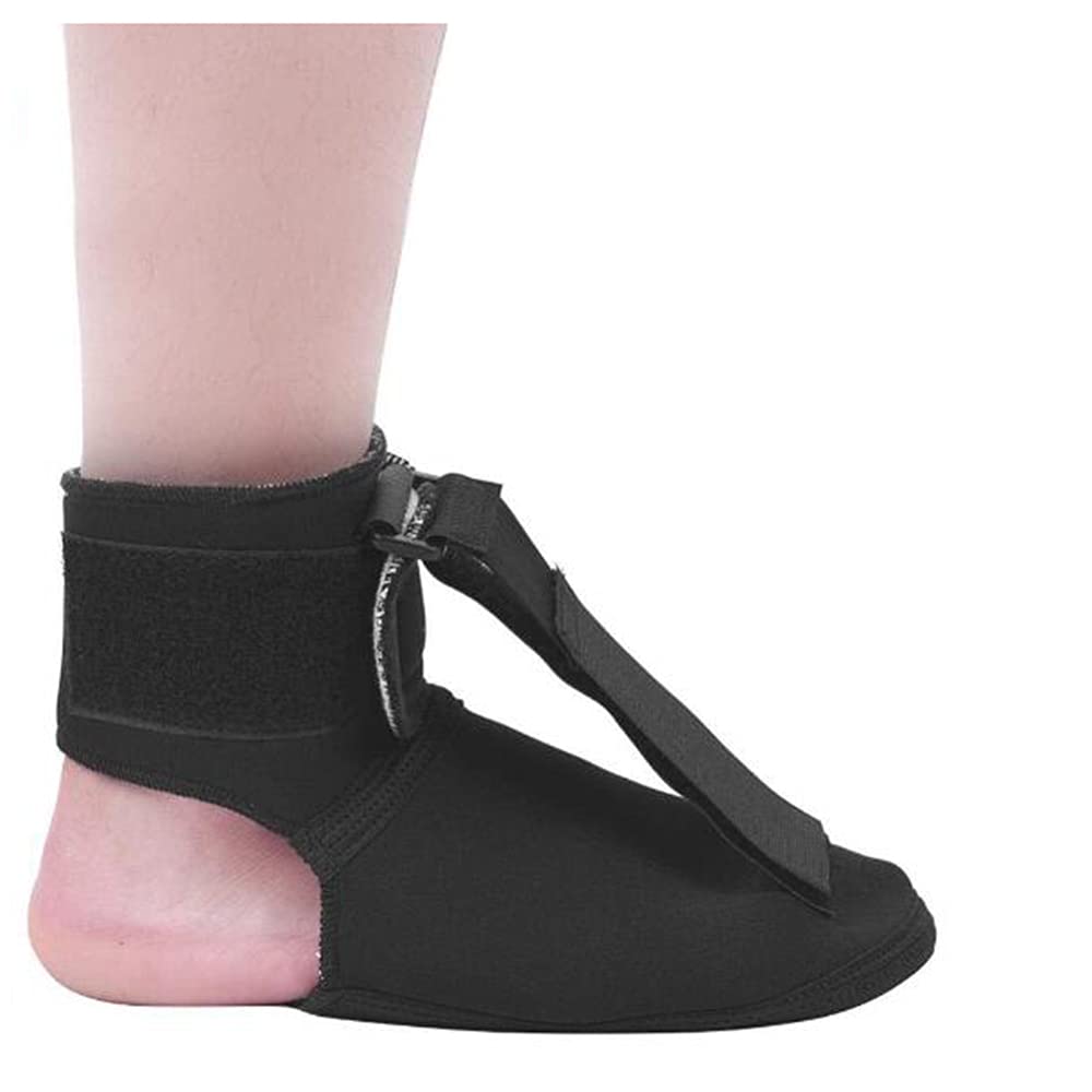 LOOSTEFoot Drop Postural Corrector, Adjustable Foot Droop Orthosis Ankle Night Instep With Orthopedic Rehabilitation,Black,S