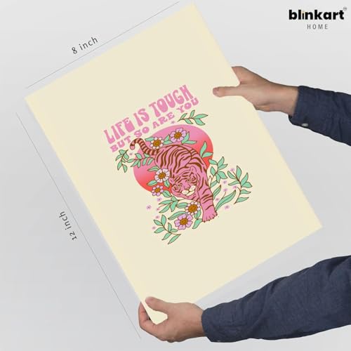Image of BLINKART Flower Market Aesthetic Modern Art Walls With Frame | Natural Wood Texture | Living Room Bedroom Office Wall Decoration | Poster Home Decor Frames Wall Bedroom | 12x8 Inches (D551)
