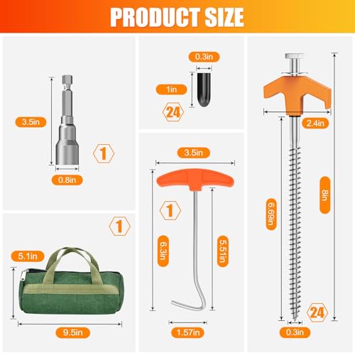SCZND 24 Pack Heavy Duty Stakes