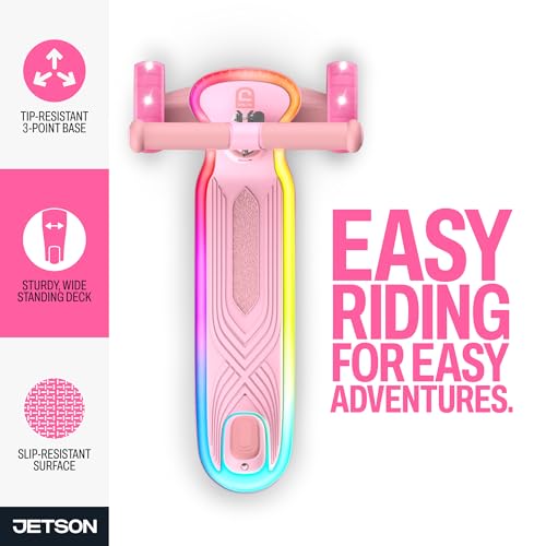 Image of Jetson Twee 3-Wheel Light-Up Kick Scooter, Kids' Scooter with LavaTech Deck Lights, Adjustable Handlebar Height, 4.7-Inch Wheels, Ages 3+